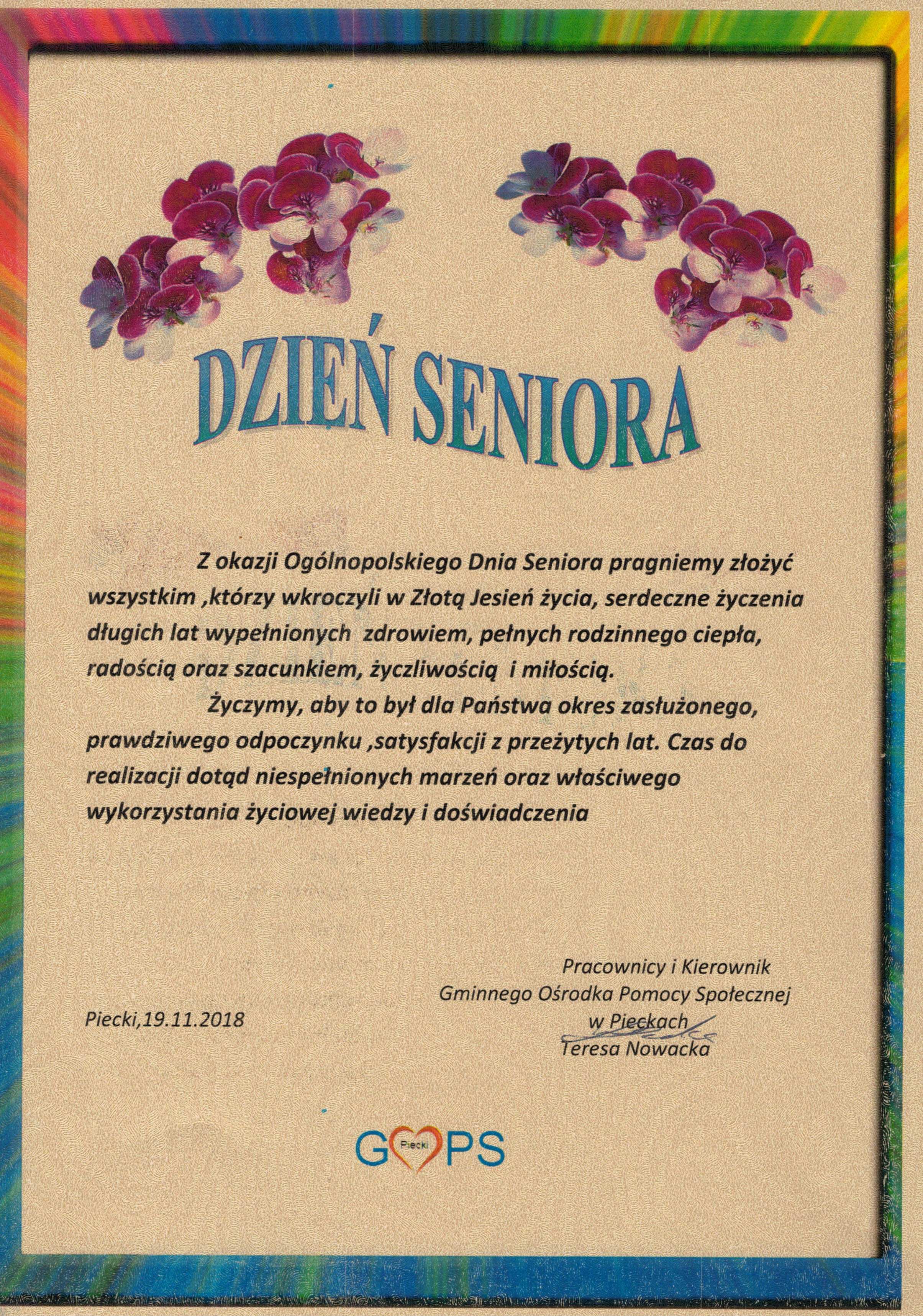 Og&oacute;lnopolski Dzień Seniora - listopad 2018