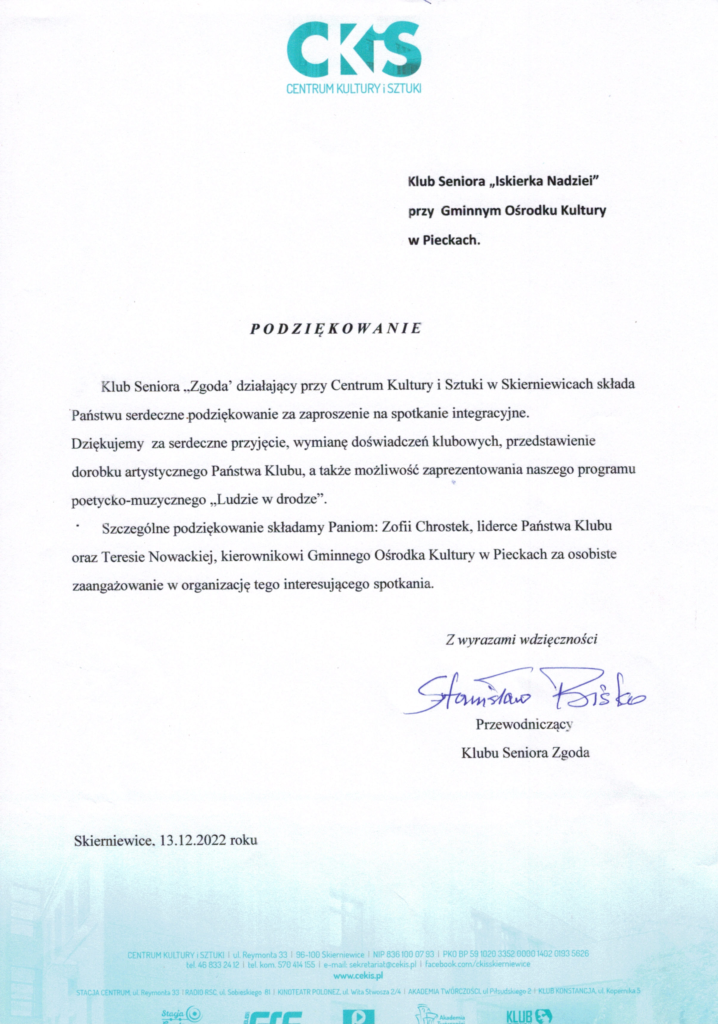 Podziękowania_-_CKS_-_grudzień_2022