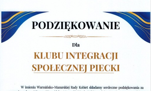 Zdjęcie do Podziękowanie dla KIS w Pieckach
